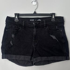 Old Navy Women's Distressed Black Jean Shorts